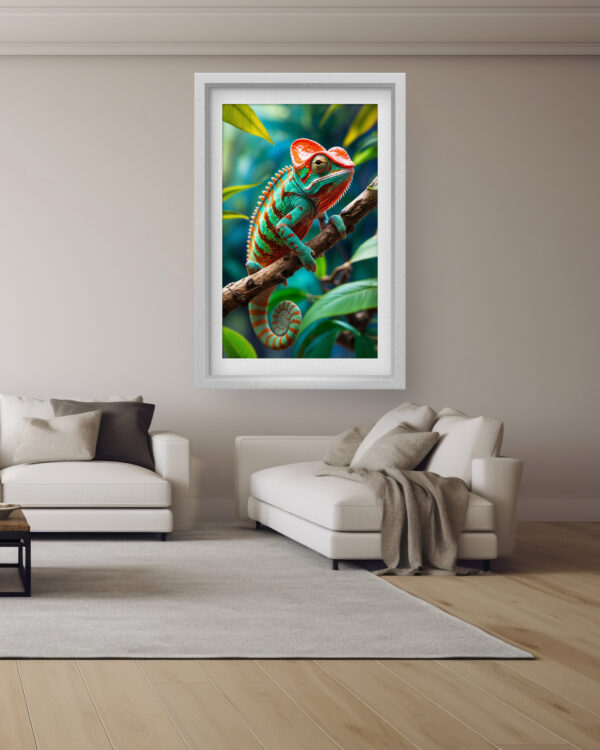 Vibrant Chameleon in Tropical Jungle