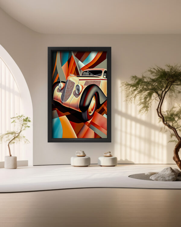 Vintage Elegance Abstract Car Wall Art