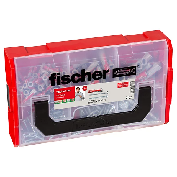 Fischer DuoPower FixTainer Multi-purpose screws with wall plug, 210 pieces